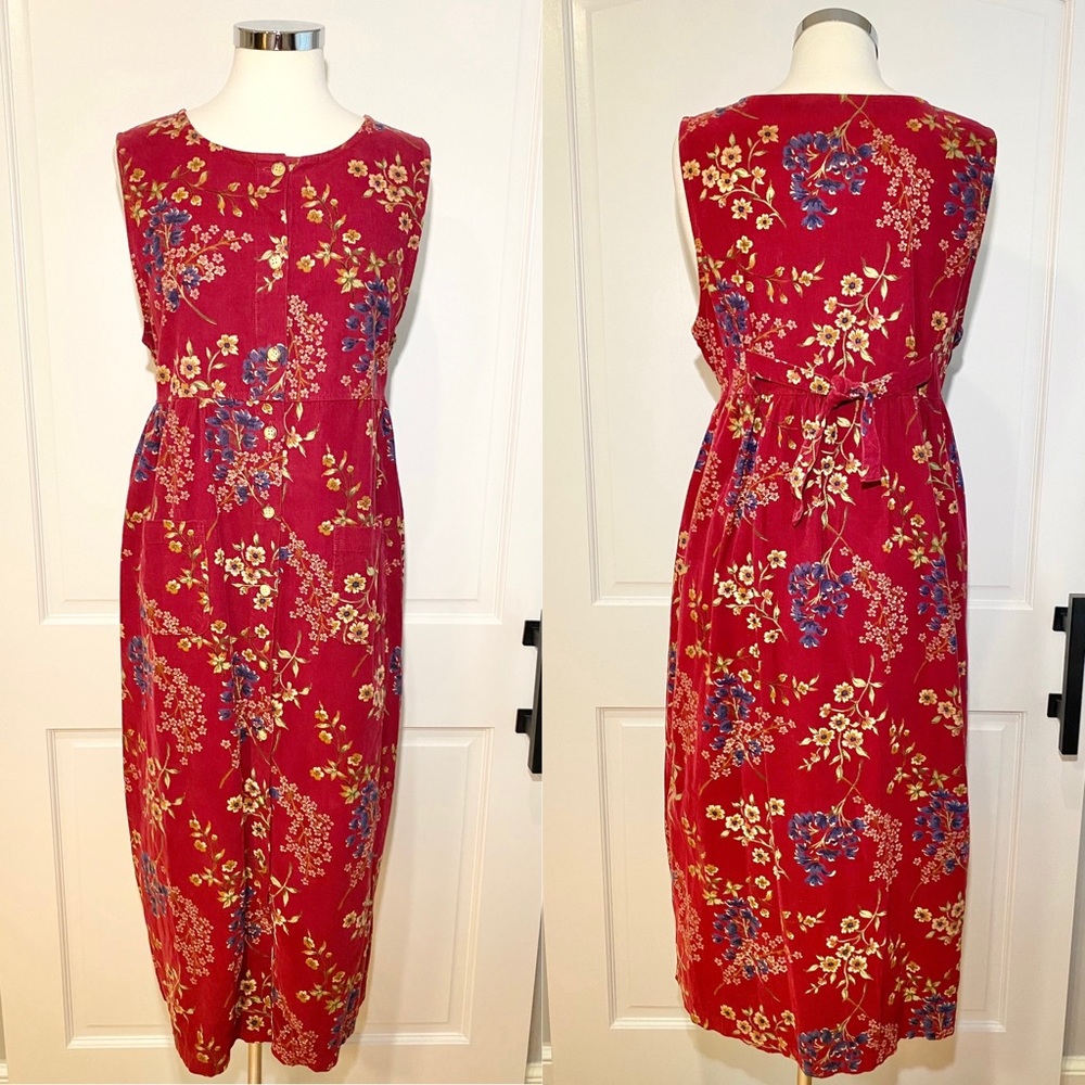 Vintage Capacity Petites Button Front Floral Dress